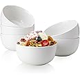 Sweese Ice Cream Bowls - 10 Oz Cereal Bowls Set of 6, Portion Control Bowls for Dessert Rice Soup Pasta Salad Oatmeal, Dishwasher & Microwave Safe, White