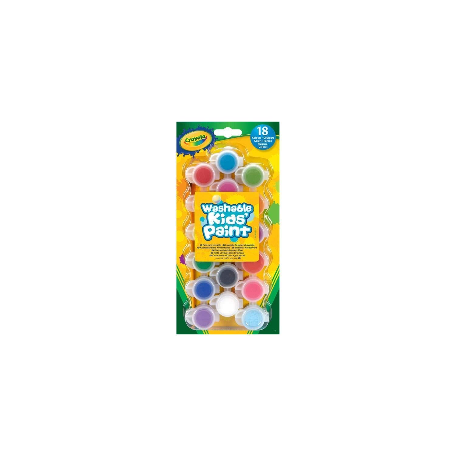 CRAYOLA - 18 washable paint cans - Creative activities - paints and accessories - from 3 years - 90 ml total