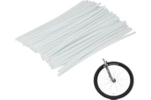 72Pcs Universal Spoke Skins Cover - Ovelur Wheel Spoke Wraps Skins Pipe Trim Decoration Protector For Motorcycle Dirt Bike Yamaha Harley Suzuki(White)