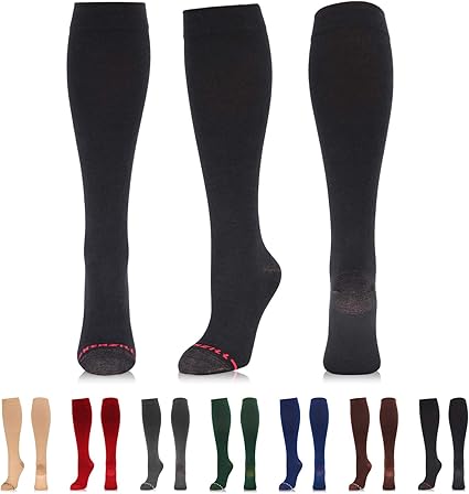 Amazon Com Newzill Copper Infused Cotton Compression Sock 15 20 Mmhg For Men Women Clothing