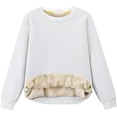Girls Sweatshirt Kids Fleece Lined Sweatshirts Winter Warm Sherpa Crewneck Pullover