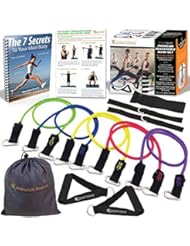 Sports: #1 Resistance Bands for Full Body Workouts - Increase Strength, Lose Weight - Includes 5 Heavy-Duty Exercise Bands, 2 Padded Handles, 2 Ankle/Foot Straps, Door Anchor & Travel Pouch - Free eBook - SmarterLife Products LLC