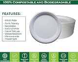 REAL ACCESSORIES 9in Pack of 50 Large Premium Strong Biodegradable Plates view 4