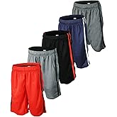 BROOKLYN VERTICAL Pack of 5 Men’s Mesh Athletic Basketball Quick Dry Shorts with Pockets for Gym, Running & Workout