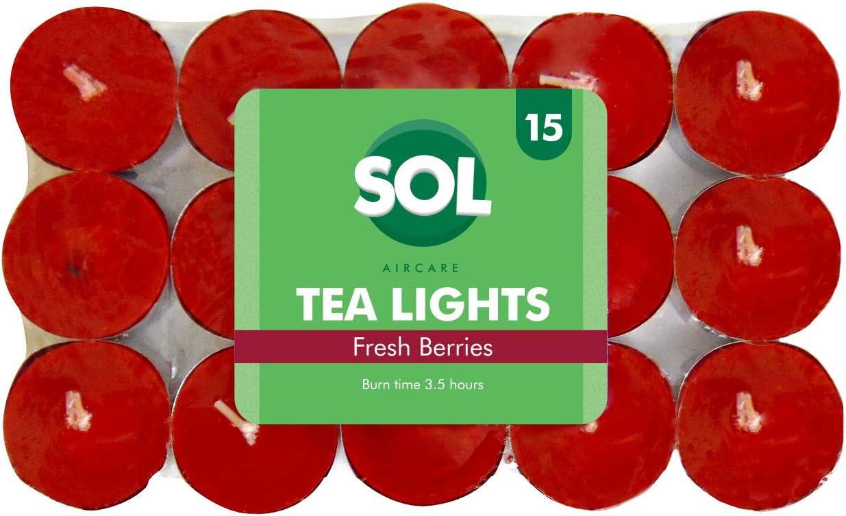 Scented Tea Light Candles 15 Pack Variety of Fragrances (Fresh