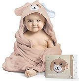 FOREVERPURE Baby Towels with Hood - Soft, Absorbent Viscose Made of Bamboo, Extra Large 35 x 35 Inches, for Newborns, Infants, Boys and Girls, Brown