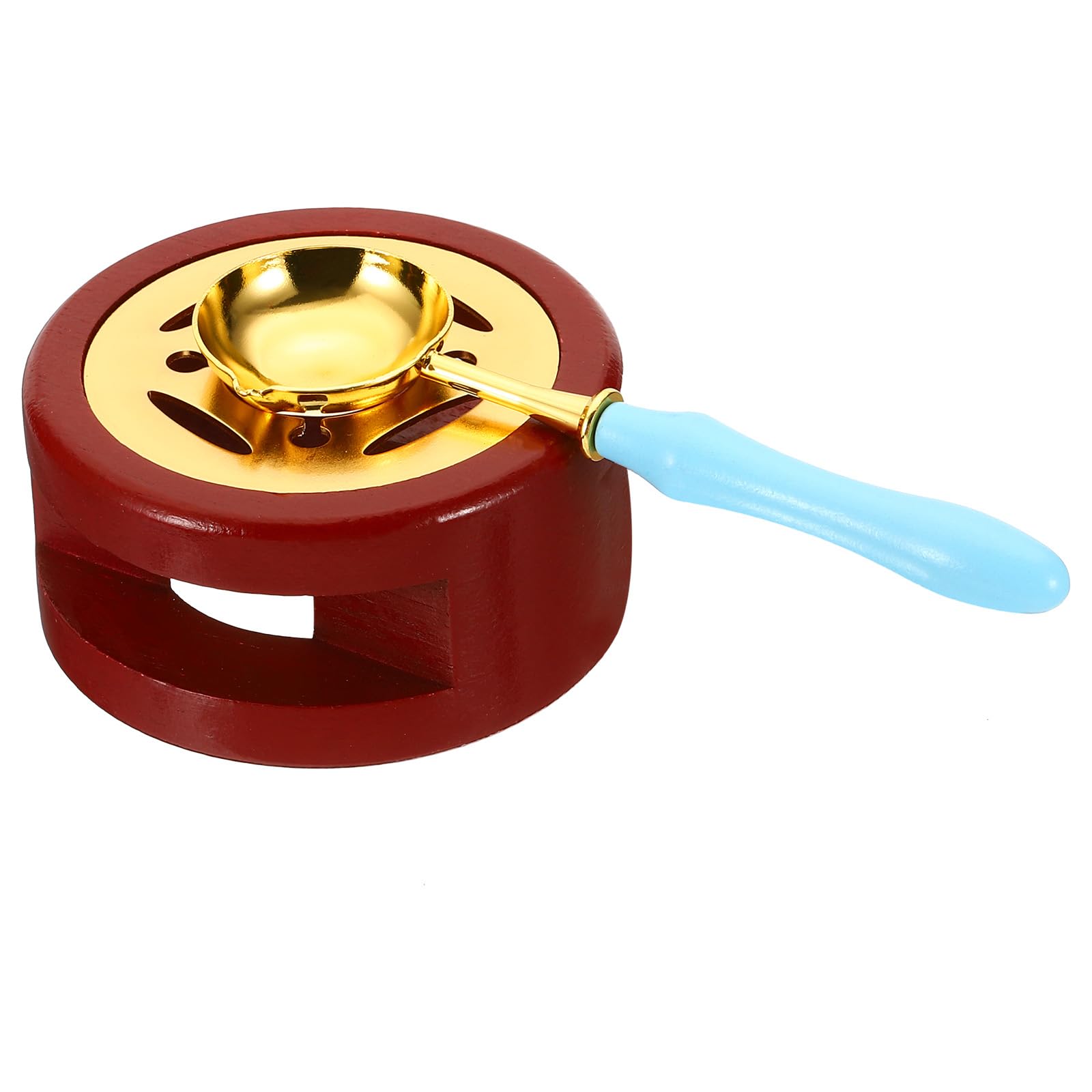 PATIKIL Wax Stamp Seal Kit, Wax Seal Warmer with Melting Spoon Retro Melt Stove Pot Furnace Tool for Wax Sealing Bead Letter Envelope Stamp DIY, Red/Blue