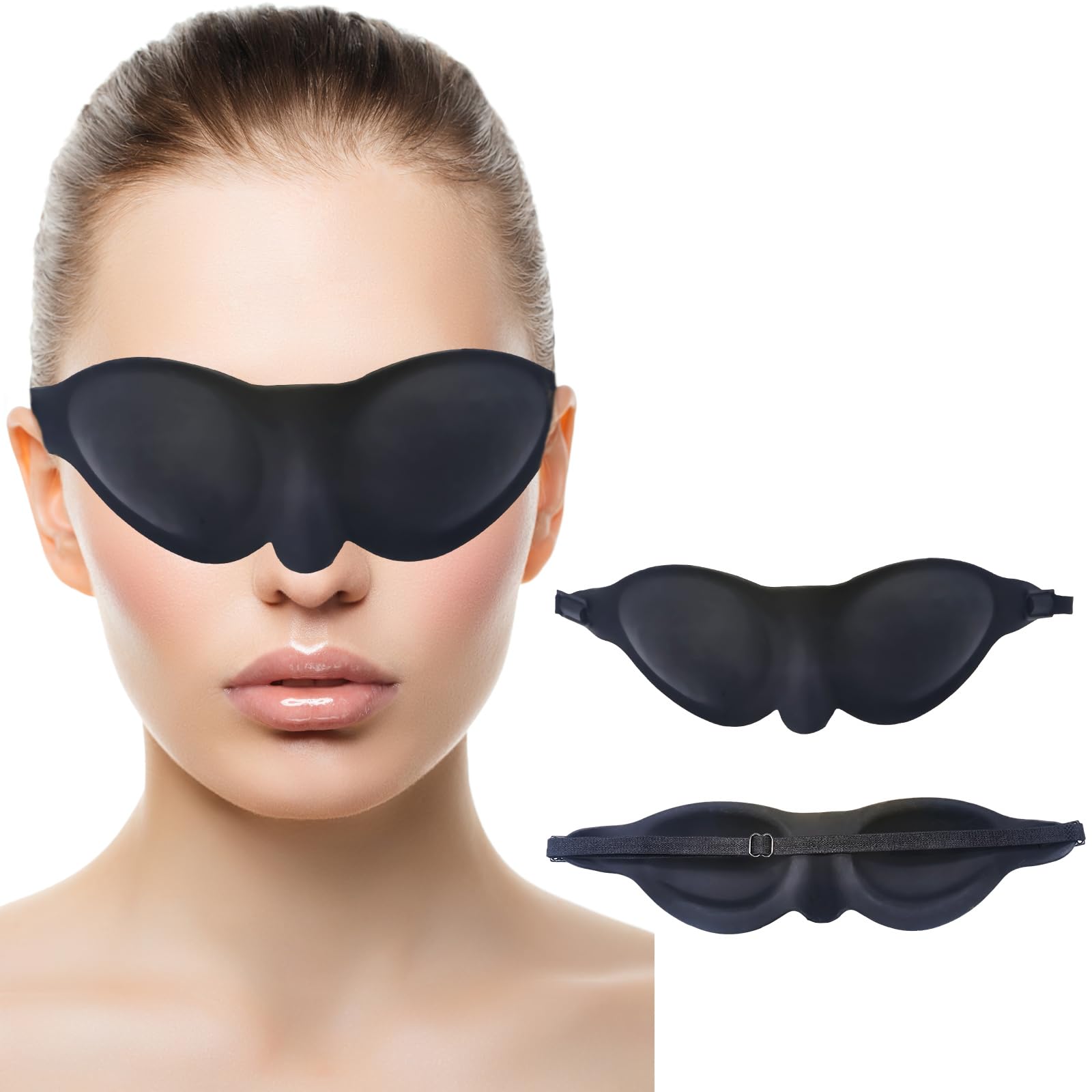 Photo 1 of Moisture Chamber Glasses for Dry Eyes – Adjustable Reusable Silicone Sleep Goggles & Dry Eye Mask for Sleeping, Lightweight Eye Mask (Black)