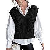 Jumppmile Womens V Neck Sweater Vest Sleeveless Pullover Crop Sweater Vest