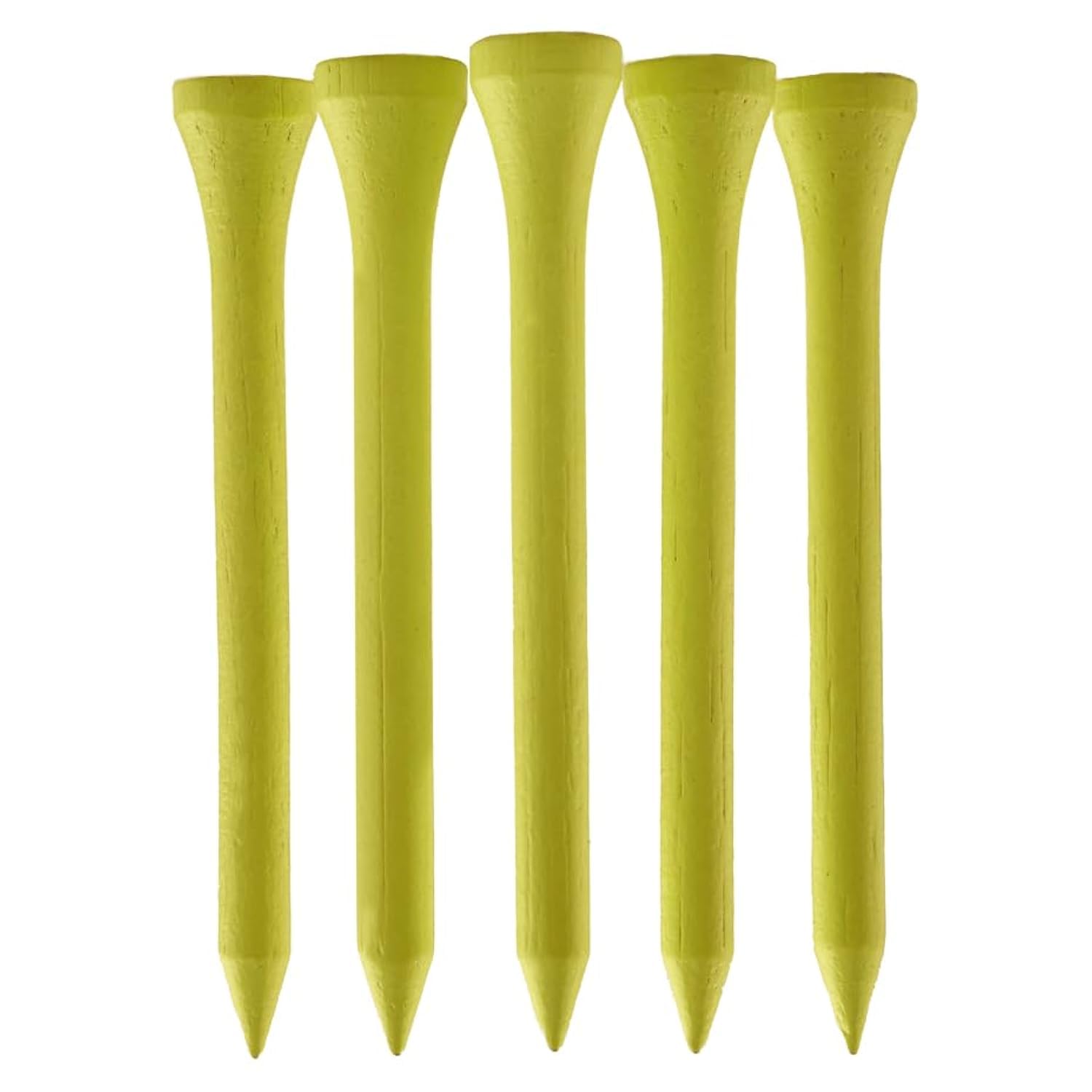 TH Golf Bamboo Golf Tees 70mm | Pack of 50 & 100 | Multiple Colour Options | Premium Eco Friendly Sustainable Durable Bamboo Golf Tees (Pack of 100, Neon Yellow)