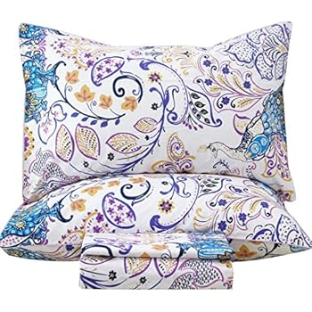 Amazon.com: Queen's House Luxury Peacock Print Bed Sheet