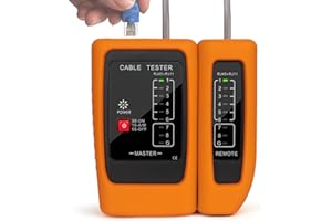 Therathy Network & Ethernet Cable Tester, for RJ45/RJ11/RJ12 Network Cable, Compatible with Cat5/Cat5e/Cat6 Cables, with Clear LED Indicators & Silicone Case (Battery Not Included)