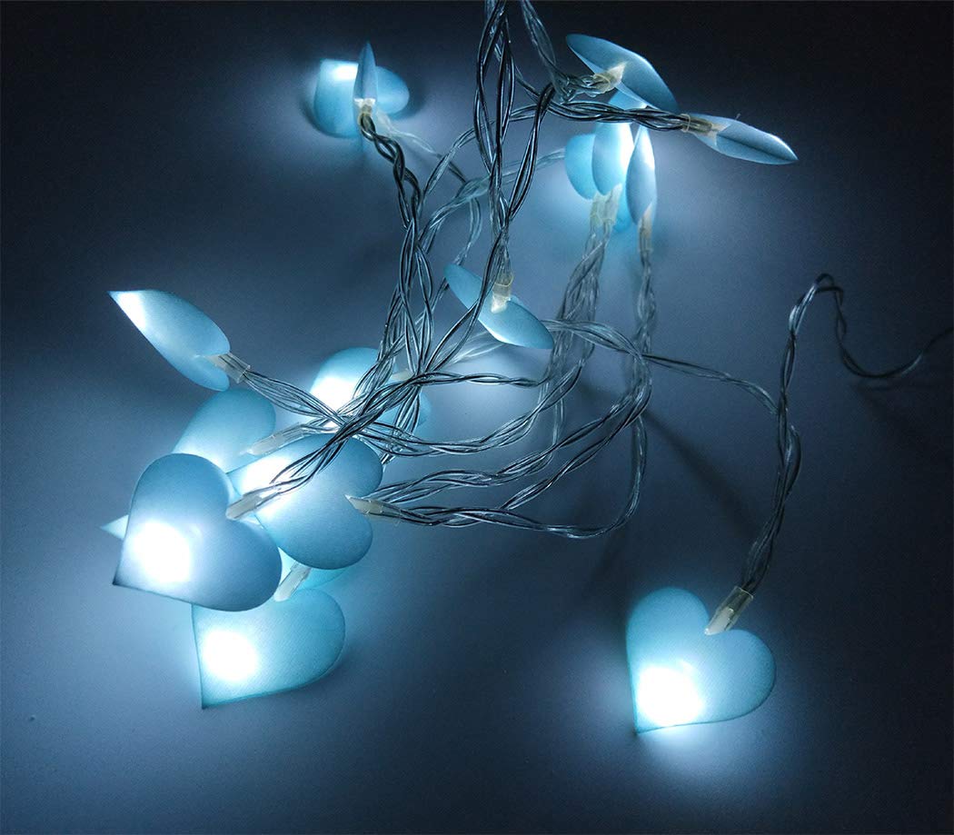 Duffire LED Love Light String Battery Powered, 6m/40LED Interior Light, Bedroom, Terrace, Party, (Blue)