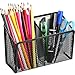 Magnetic Pencil Holder, 2 Generous Compartments Magnetic Storage Basket Organizer to Hold Whiteboard, Refrigerator, Locker Accessories (1 Pack)