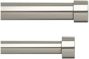 Umbra Cappa Double Curtain Rod, Includes 2 Matching Finials, Brackets & Hardware, 66 to 120-Inch, Nickel