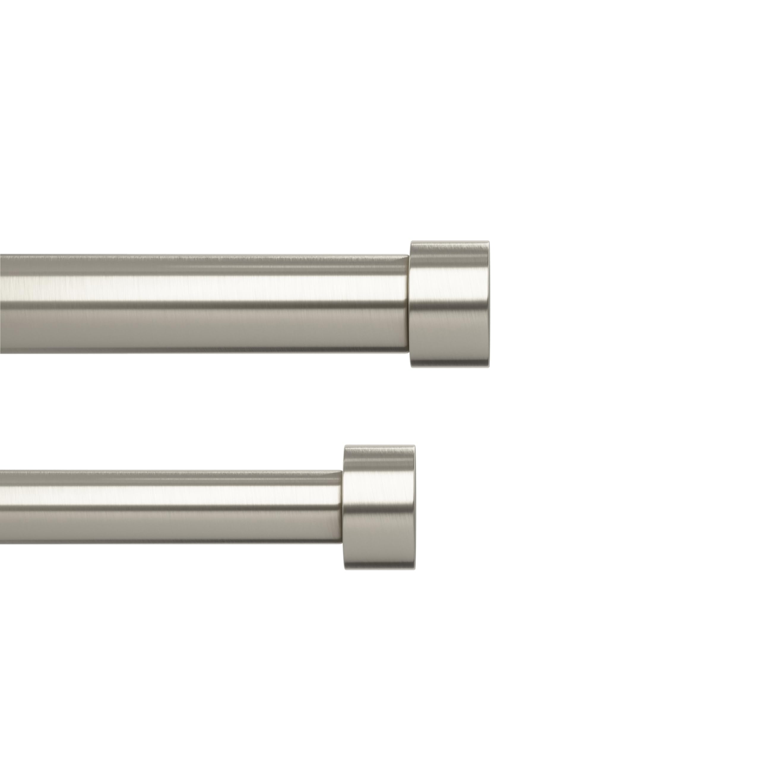 Umbra Cappa Double Curtain Rod, Includes 2 Matching Finials, Brackets & Hardware, 66 to 120-Inch, Nickel