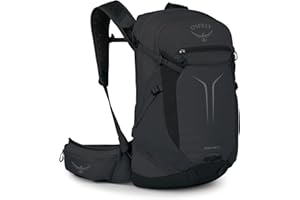 Osprey Sportlite 25L Unisex Lightweight Hiking Backpack, Raven Black, Extended Fit