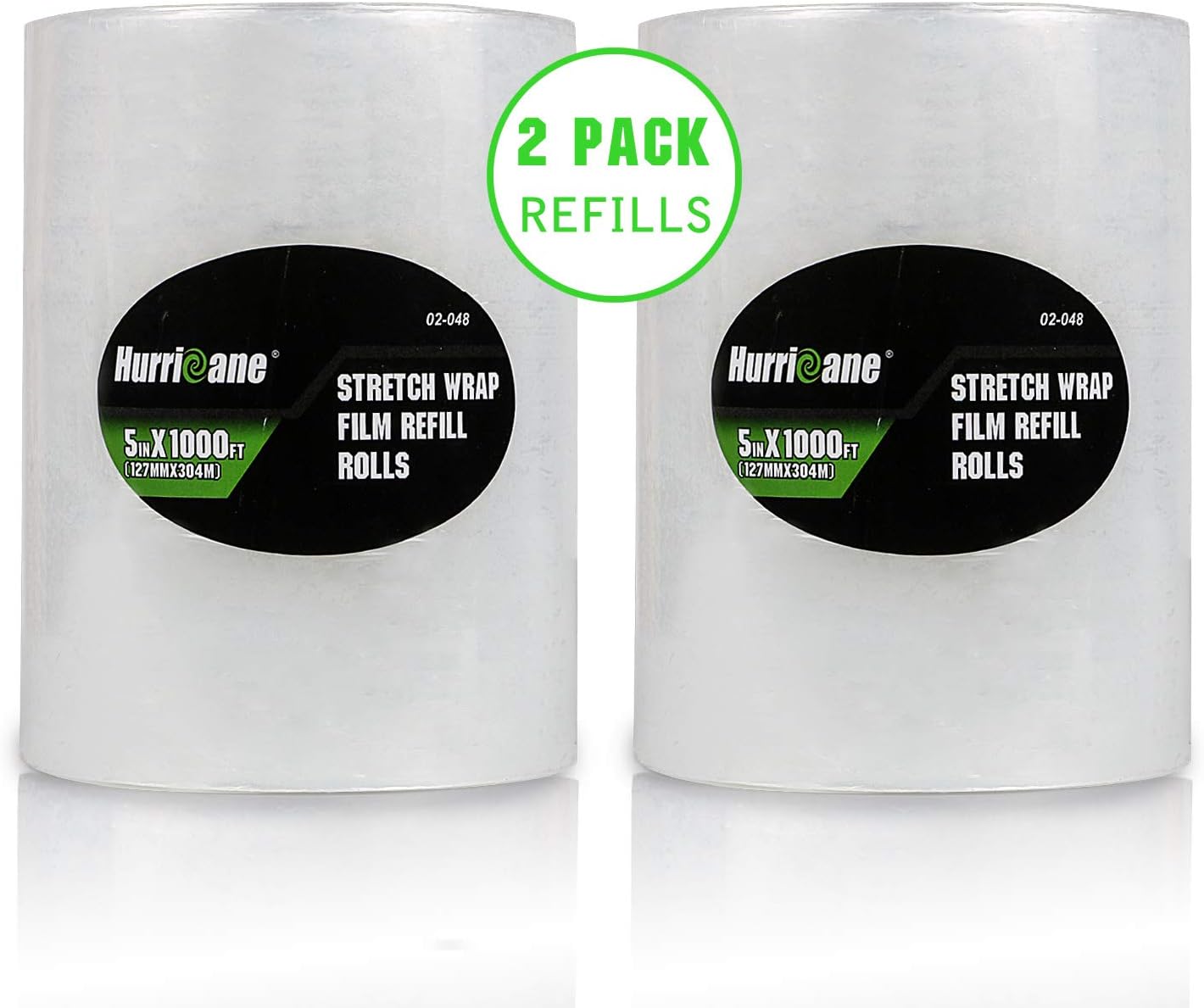 Hurricane 2 Pack Stretch Wrap Film Refill Rolls, 80 Gauge Thick 5