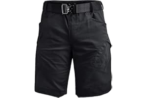 HENWENVONSON Tactical Cargo Short Men Workout Urban Casual Shorts Outdoor Hiking Fishing Muti-Pocket Short (No Belt)