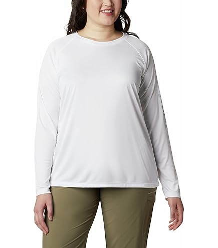 (取寄) コロンビア レディース タイダル ティー 1/4 ジップ Columbia women Tidal Tee 1/4 Zip White/Cirrus Grey Logo Women's PFG Tidal Tee Quarter Zip Long Sleeve Shirt | Columbia