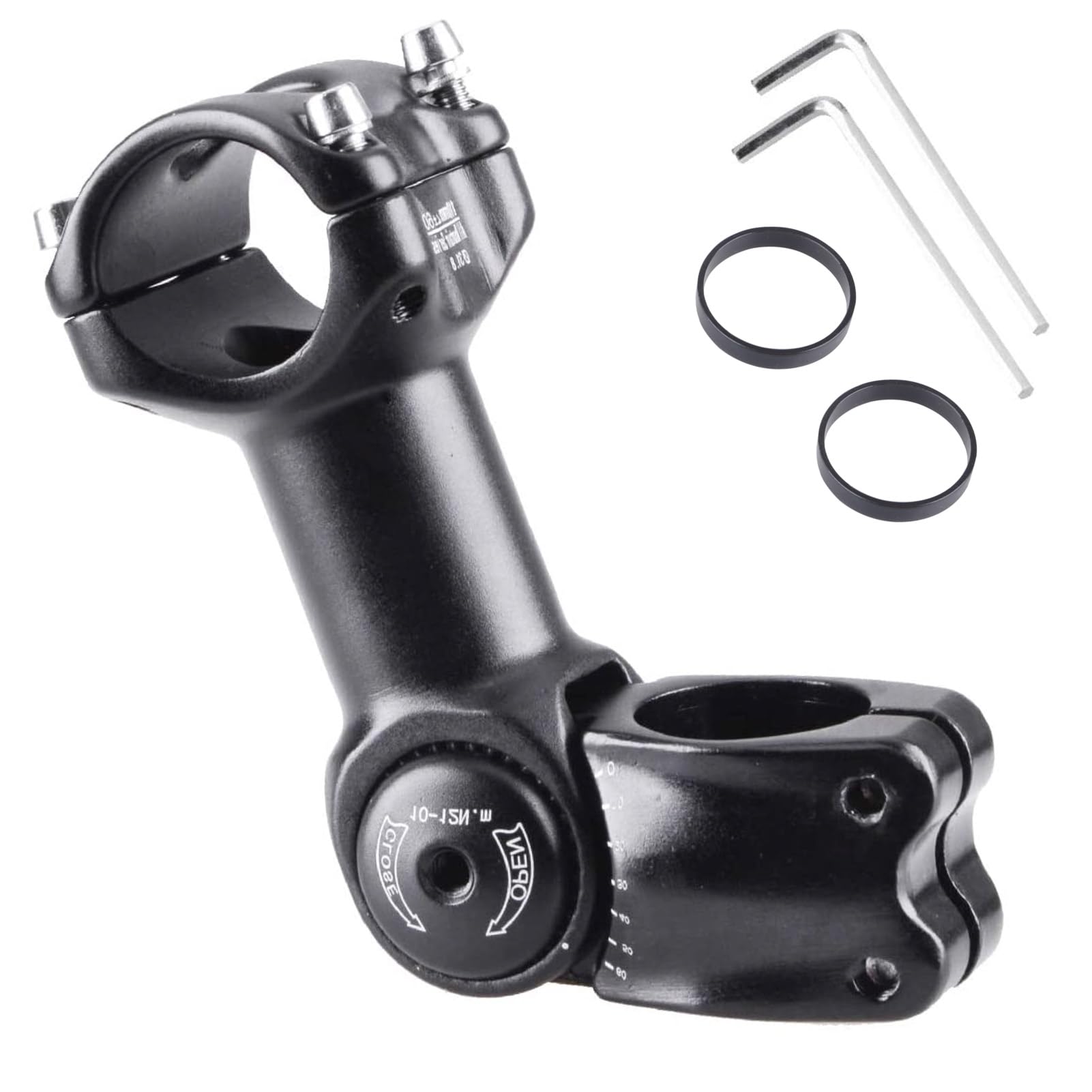 Azarxis Bike Stem 25.4mm 31.8mm Adjustable Bicycle Handlebar Stem 0-60 Degree MTB Fork Stem Extension 90 110 120 130mm for Mountain Bike Road Bike BMX DH Cycle with Hex Key (25.4 x 110mm) — image 1