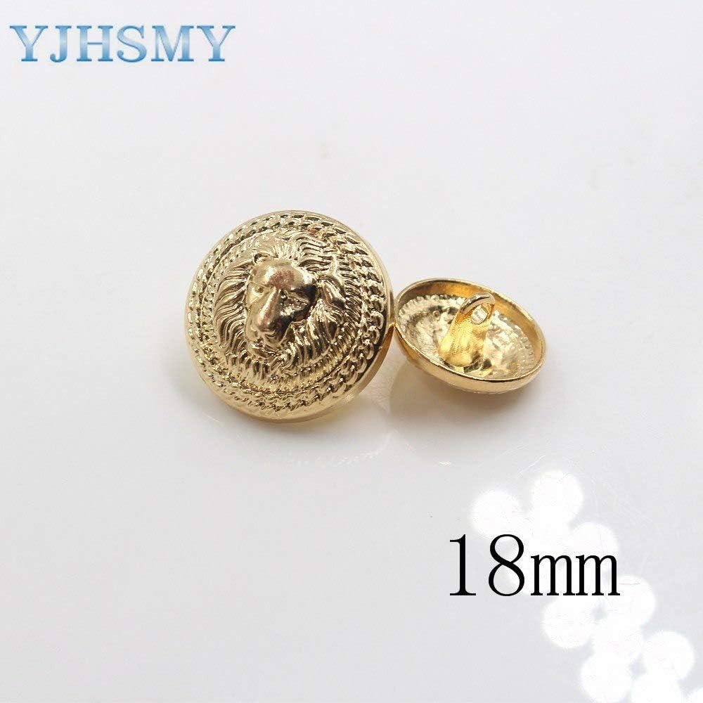 Best Quality - Buttons 10pcs/Lot Dia 15/18/22/25mm,Gold&Silver Color,Metal Lion Style Buttons, Garment Accessories DIY Materials,LL-033 - by SEWCOLORS - 1 PCs