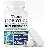 Organic Synbiotic Probiotics 60B CFU with probiotics for Digestive Health– Advanced Gut & Immune Support | Bloating Relief, Digestive Balance | 60 Vegan Capsules | Sugar-Free, Gluten-Free, Non-GMO