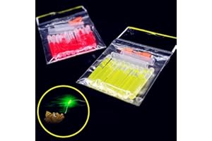 Glow Fever Bulk 100 PCS(10Packs) Night Fishing Float Fluorescent Glow Sticks, Dia. 4.5mm Light Visibility Up to 30M, Luminous Float Used on Floats Bobbers Rod tip Pole