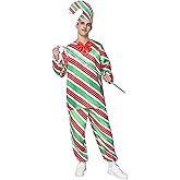 EraSpooky Christmas Candy Cane Costume Adult 3Pcs
