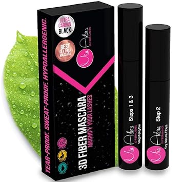 Amazon Com 400x Pure Silk Fiber Lash Mascara Ultra Black Waterproof Longer Thicker Eyelashes Smudge Proof Long Lasting Instant Very Easy To Apply Hypoallergenic Cruelty Paraben Free Mia Adora