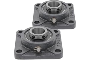 QJZ [2-Pack] UCF206-18 - 4-Bolt Flange-Mount Ball Bearing Unit, Insert Bearing UC206-18, Cast Iron Housing F206, Bore Shaft 1-1/8 in (28.575 mm), Set Screw Locking, 4.25 in (108 mm) Flange Length