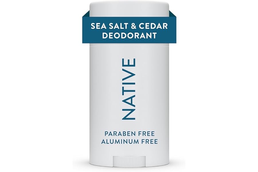 Native Deodorant | Natural Deodorant for Men, Aluminum Free with Baking Soda, Probiotics, Coconut Oil and Shea Butter | Sea Salt & Cedar