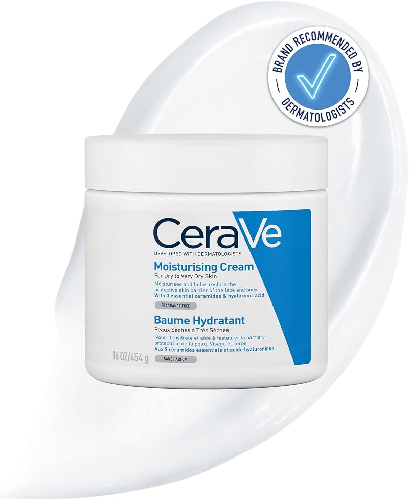 CeraVe Moisturising Cream Face & Body 454g Fragrance Free Ceramides Hyaluronic