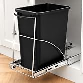 Tanamu Pull Out Trash Can Under Cabinet，Under Sink Slide Out Garbage for Kitchen，Requires 13" W X 18" D Minimum Cabinets，Not Included Can，Chrome Adjustable for 7-10 Gal Can