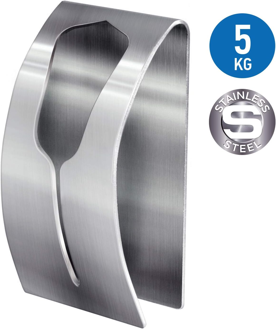 Tatkraft Ida Pack of 4 Self Adhesive Tea Towel Holder, Towel Rail for Bathroom and Kitchen Stainless Steel - Image 5