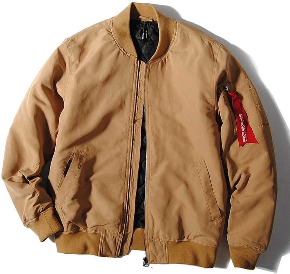 Amazon ハルハム Halham Ma 1 ジャケット 中綿入り ピーチスキン加工 メンズ Xl ベージュ コート ジャケット 通販