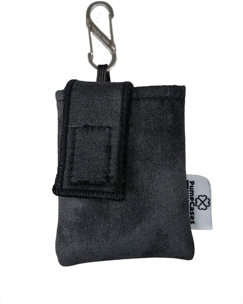 PumpCases Designer Insulin Pump Case w/Carabiner Clip (t:Slim, Black Water-Color)