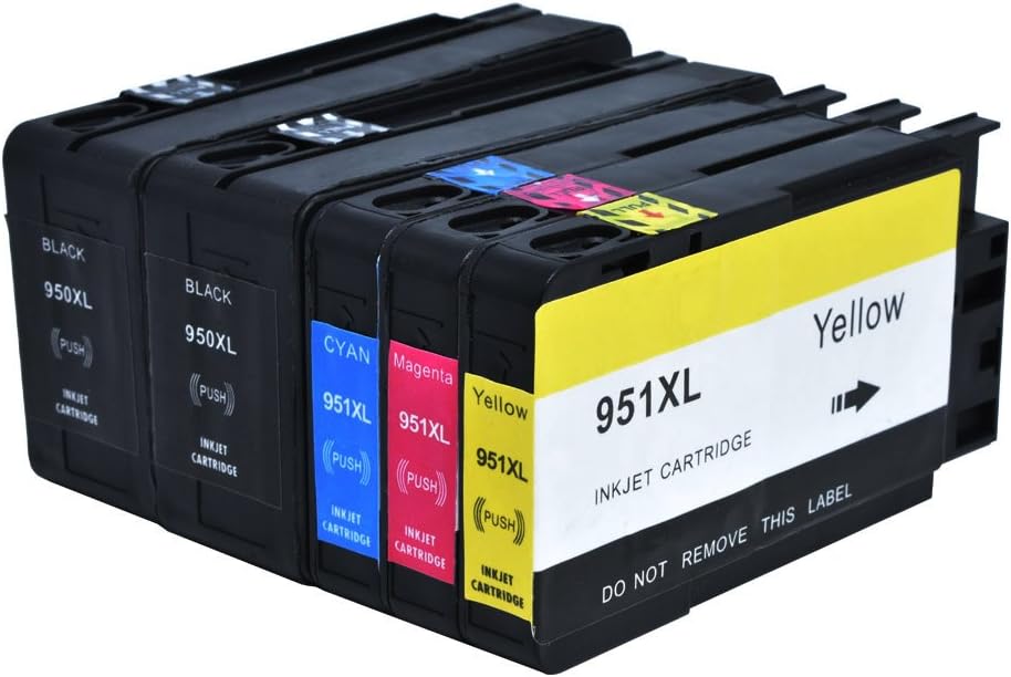 JUSTCOLOR Replacement for HP 950 XL 950XL 951 XL 951XL Ink Cartridges High Yield Compatible with HP Officejet Pro 8100 8600 8610 8620 8630 8640 8660 8615 8625 251dw 276dw (2BK&1C&1M&1Y)