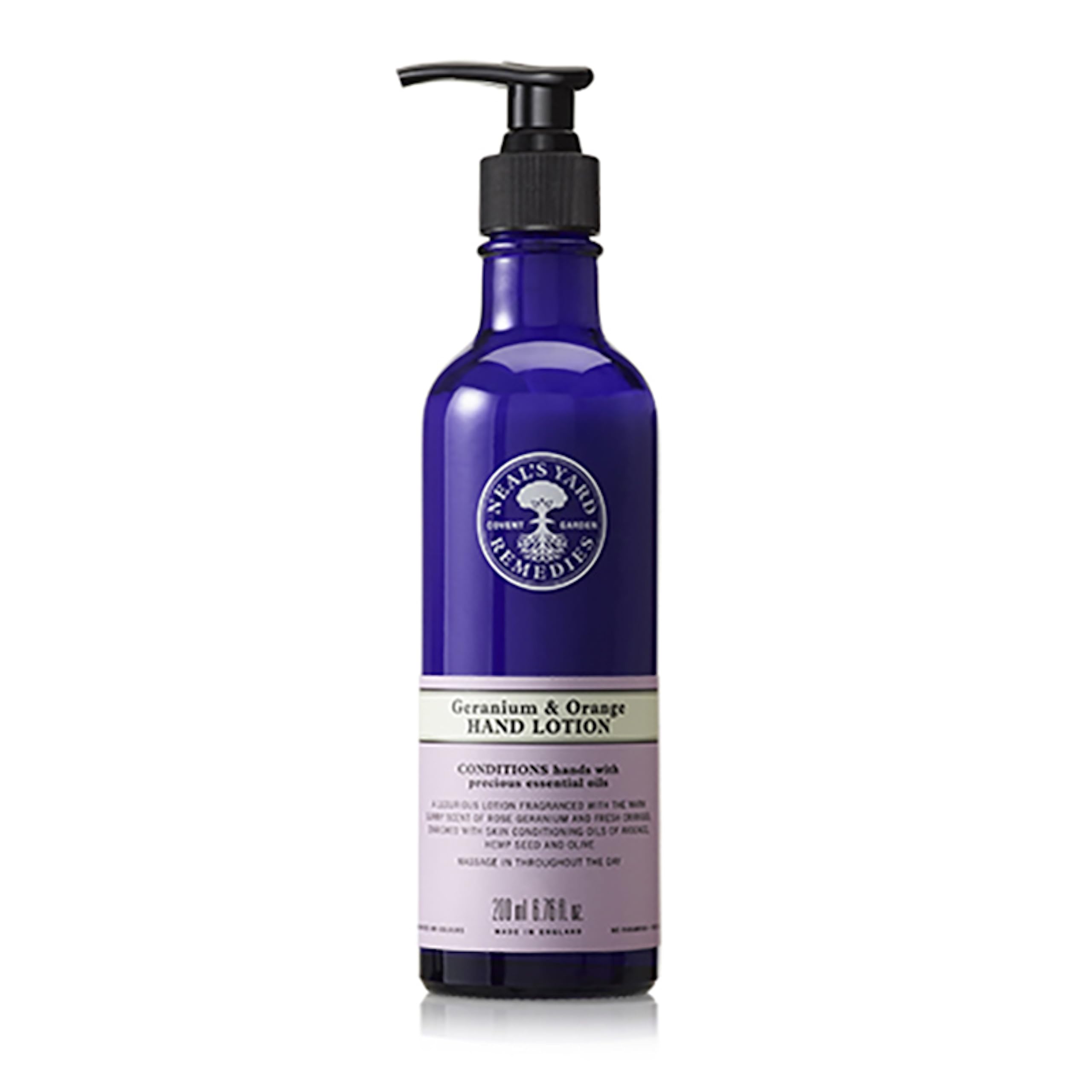 Neal's Yard Remedies Geranium & Orange Hand Lotion, Hand Cream with Geranium and Orange Essential Oils, Vegan & Cruelty-Free, 200ml