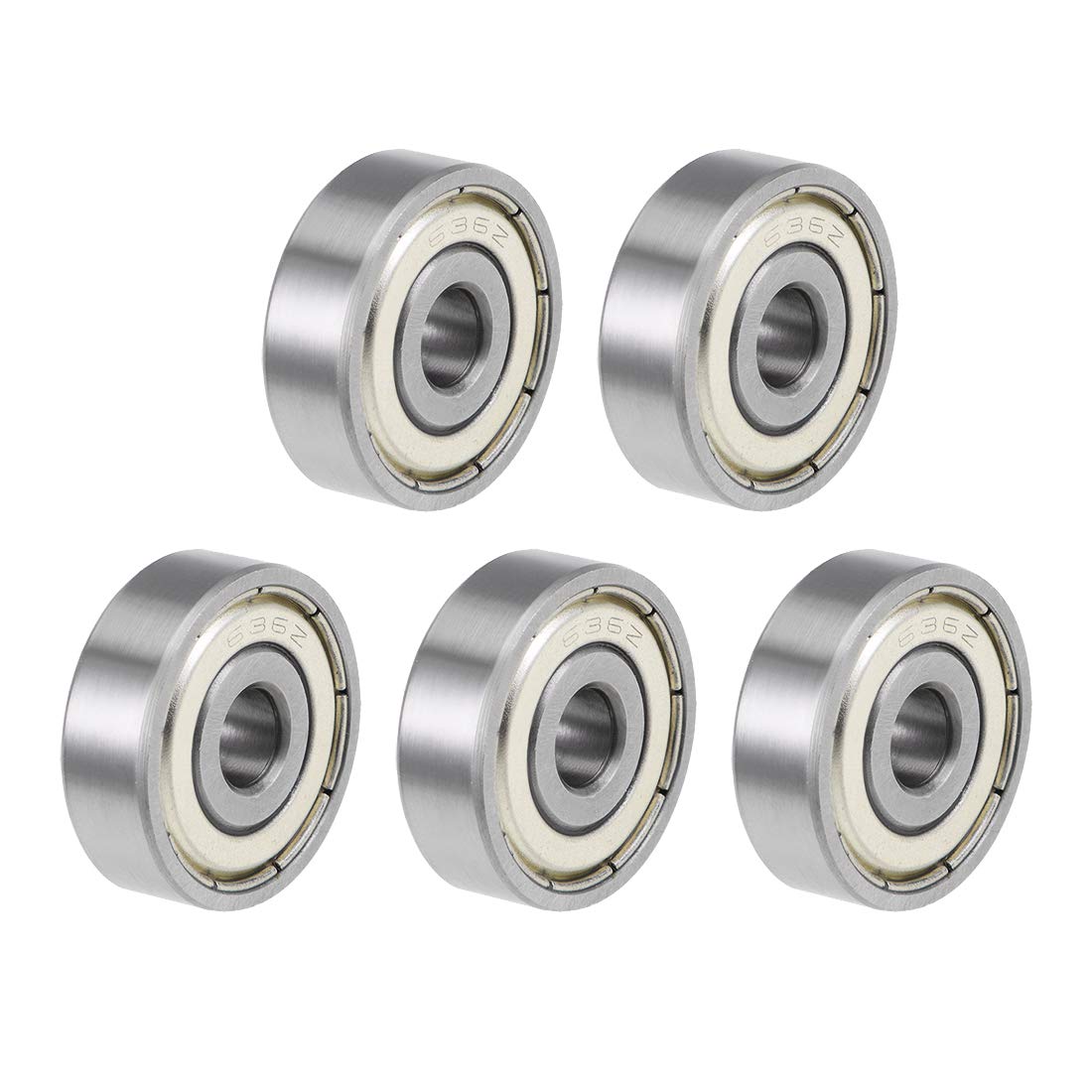 Photo 1 of uxcell 636ZZ Deep Groove Ball Bearings Z2 6mm X 22mm X 7mm Double Shielded Carbon Steel 5pcs
