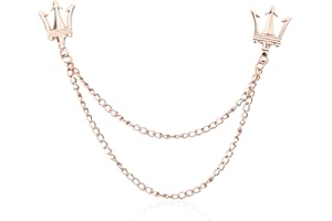 GBAHFY Men's Trident Necktie Tie Tack Pin Shirt Stay Bar Suit Collar Lapel Stick Pin Brooch with Chain Accessories for Necktie