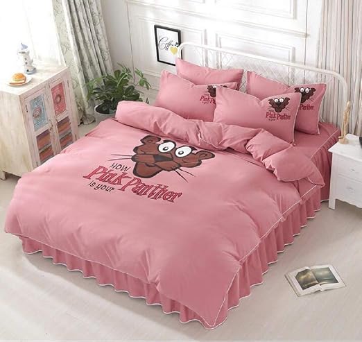Amazon Pink Panther布団カバー 掛け布団カバー フリル 寝具カバー4点セット ベッドカバー 枕カバー シーツカバー ボックスシーツ 肌に優しい 洋式 和式 セミダブル レンガいろ ベッドカバー オンライン通販