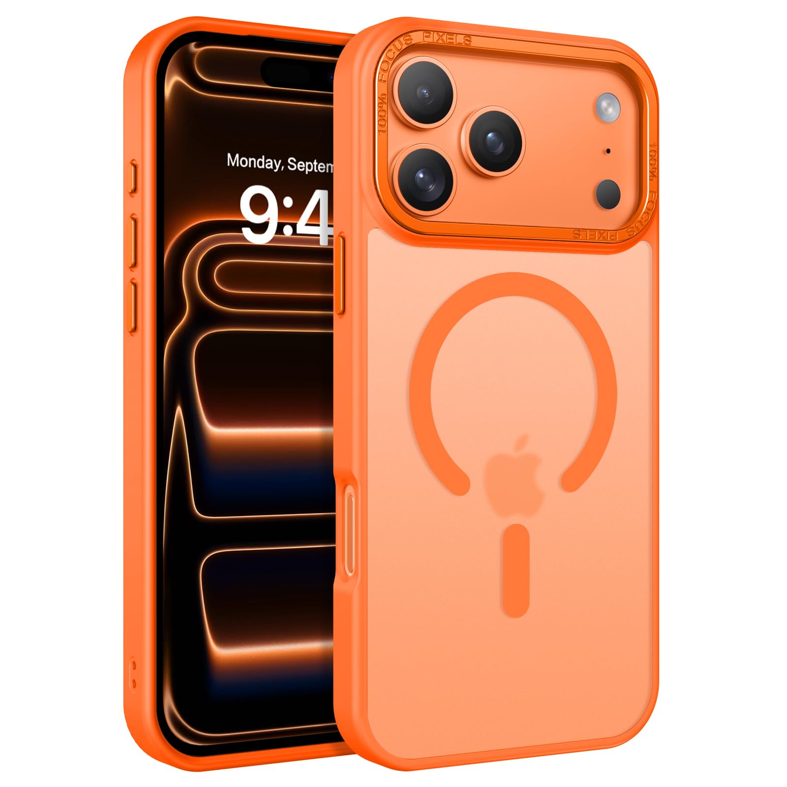 Photo 1 of BENTOBEN Magnetic for iPhone 17 Pro Case 6.3" 2025, [Compatible with Magsafe] Slim Cute Matte Translucent Shockproof Drop Protective Bumper Women Men Phone Cover for iPhone 17 Pro, Cosmic Orange