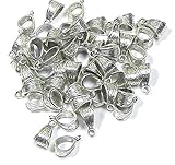 Rockin Beads Brand, 50 Pendant Bails Bead Hangers Antiqued Silver 5.5mm Hole 14x7mm