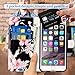 JanCalm for iPhone SE 2022/SE 2020 Case,for iPhone 7/8/6/6S Case (Not Plus),PU Leather [Wrist Strap] [Card Holder/Cash Slots] Stand Flip Cover (Black/Flower)
