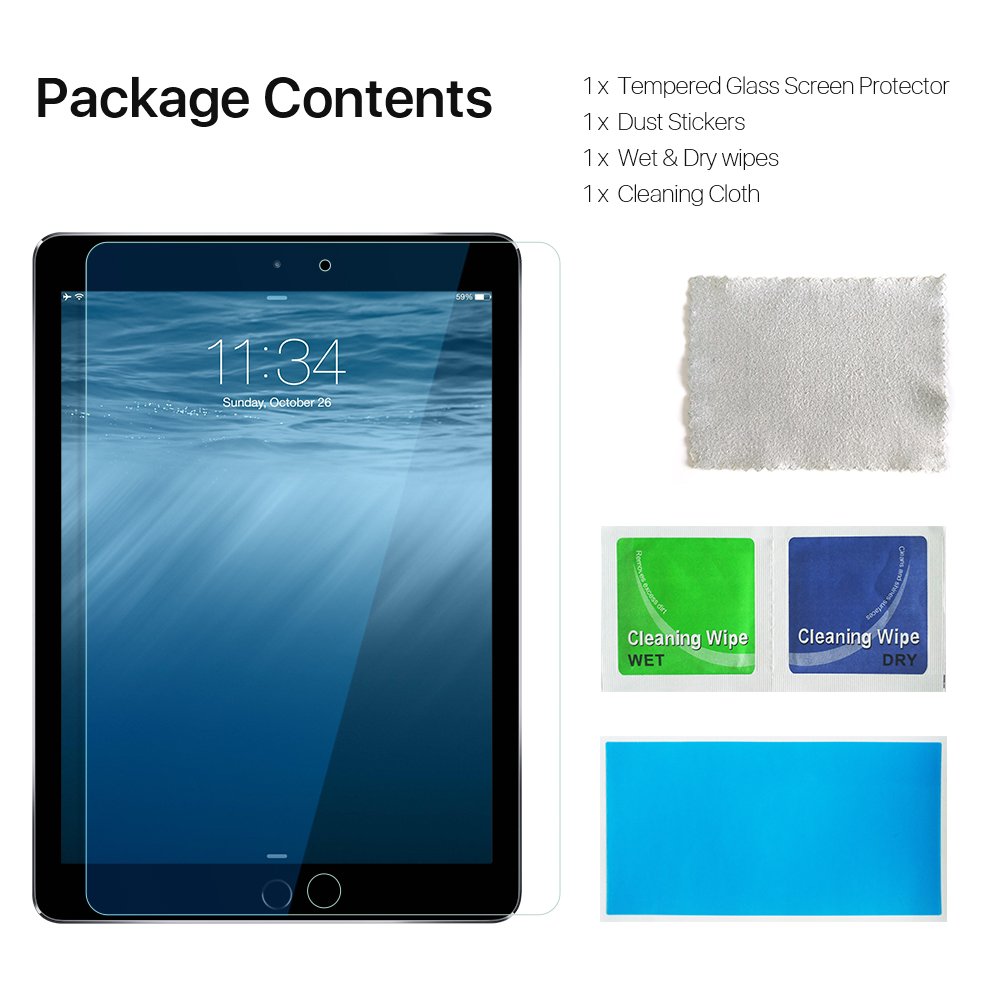 EyeO2 for iPad Mini 4 Screen Protector, 9H Tempered Glass for Apple iPad Mini 4 7.9 Inch 3D Round Edge Tablet Computer Screen Guard Film Bubble-Free, Fingerprint-Free &Anti-Scratch Protector