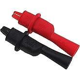TestHelper AC15 Insulated Test Probe Push On Alligator Clips Crocodile Clamps Use for Test Leads Compatible with Fluke TL71, TL75, TL175,TL31,TL33,TL1500DC