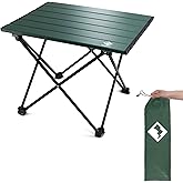 VILLEY Folding Camping Table, Portable Camp Table, Ultralight Aluminum Compact Side Table, Foldable Lightweight Table with Ca