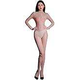 Women's Body Stocking Long Sleeve Bodystocking Oil Catsuit Sheer Bodysuit Stretchy Silk Bodystocking
