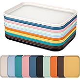 20 Pcs Plastic Art Trays, 10 Colors Stackable Activity Crafts Organizer, 9.4 x 6.8 Inch Sensory Serving Tray for Kids, School Classroom, DIY Painting Beads Projects
